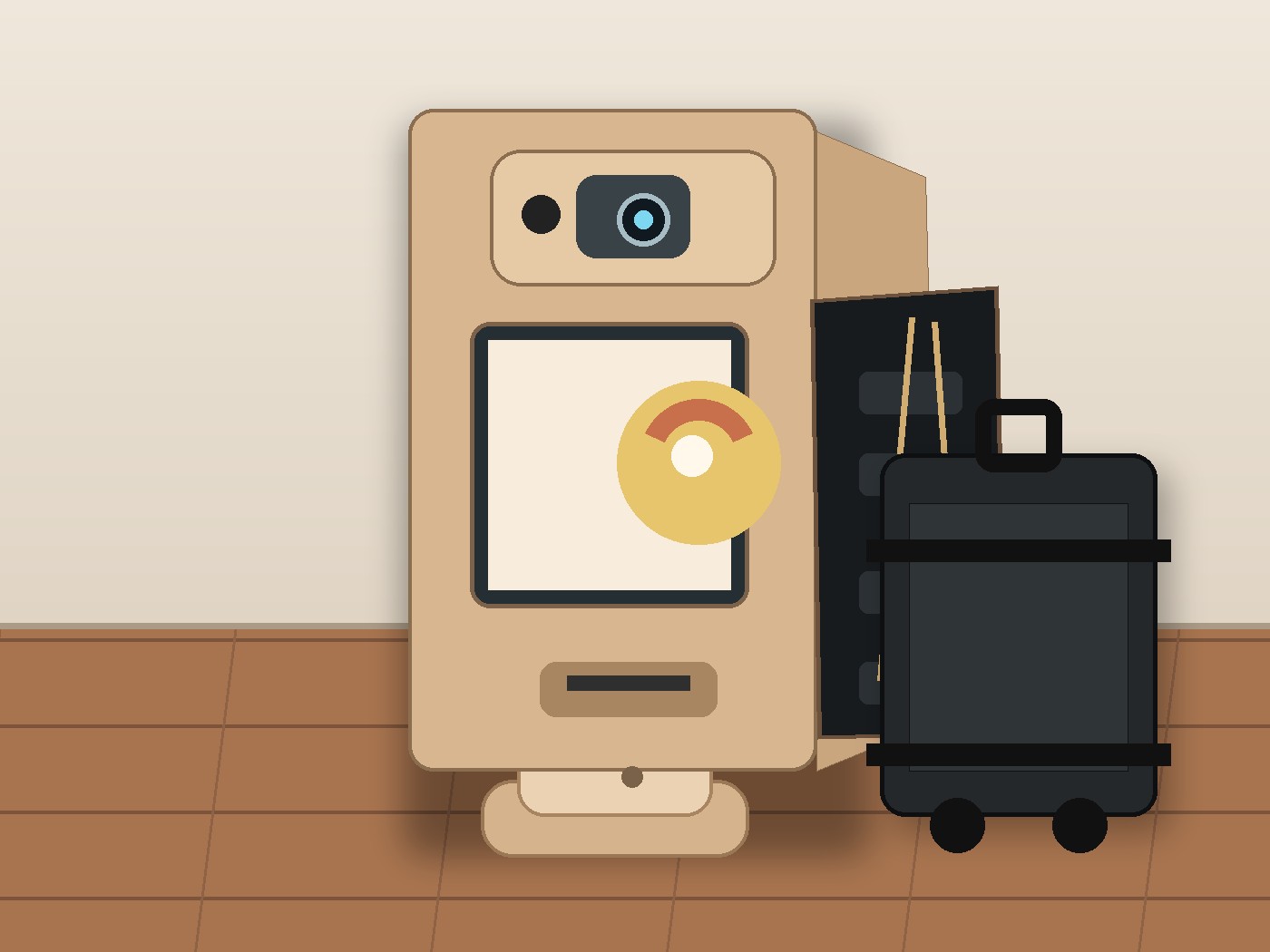 Borne photobooth avec sa valise de transport